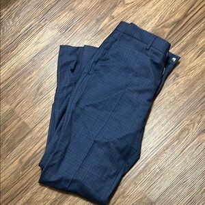 Men's Navy Plaid Dress Pants